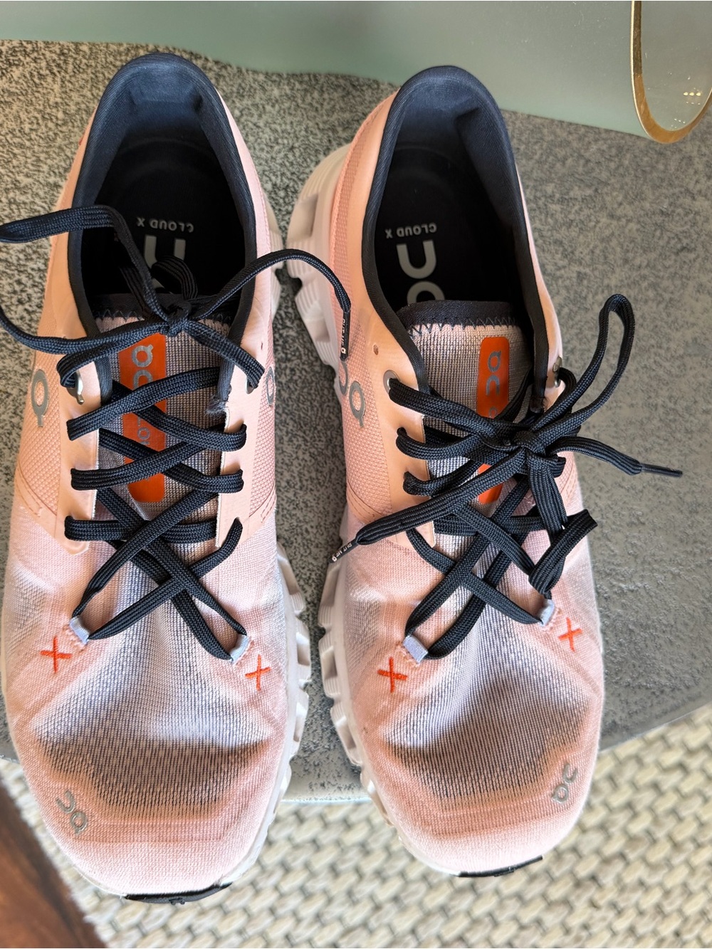 On Running Cloud X Women's Pink and Black Performance Sneakers